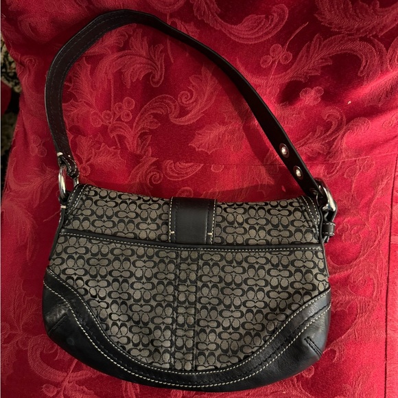 Vintage Coach F 10925 Brown Tan Signature Soho Satchel Buckle Flap Shoulder Bag - Picture 2 of 10